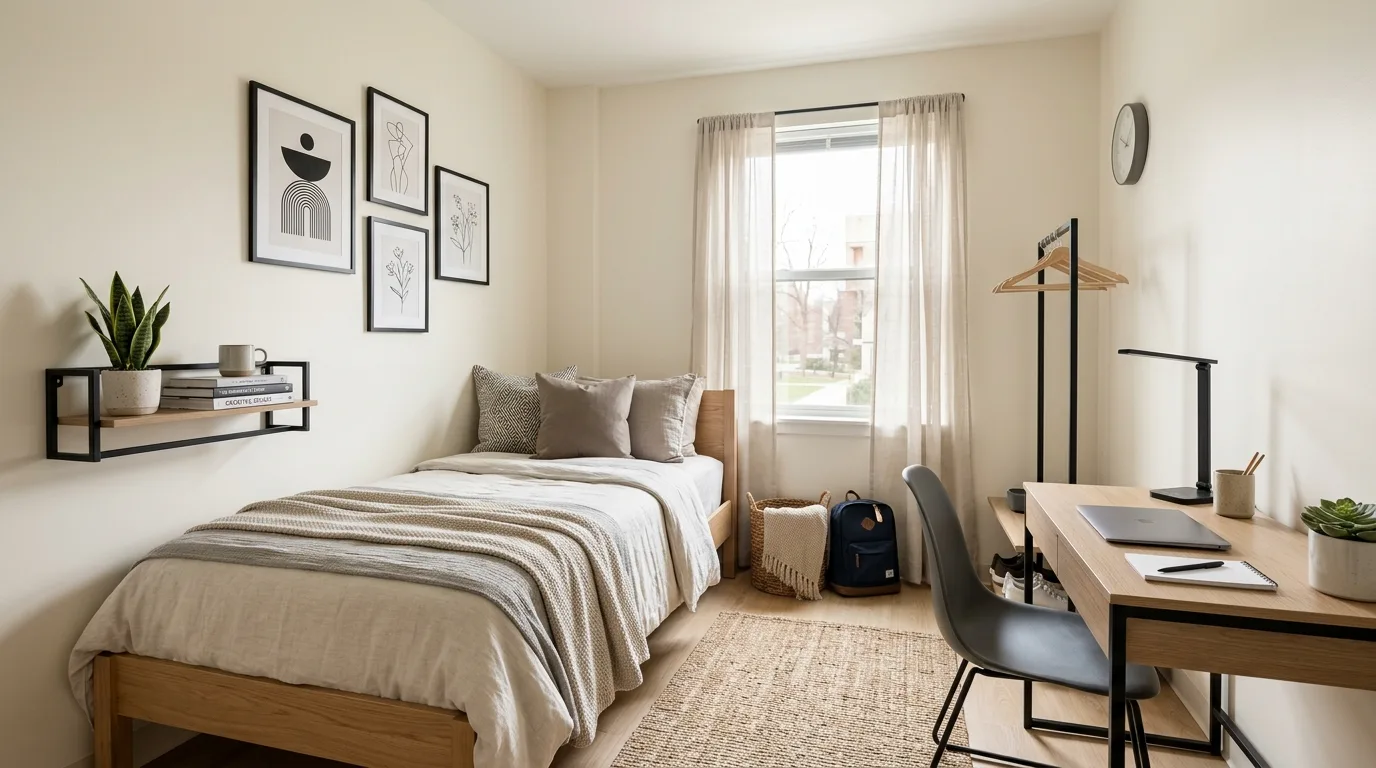 Let lighting do more than the overhead fixture inspiration for a dorm room.